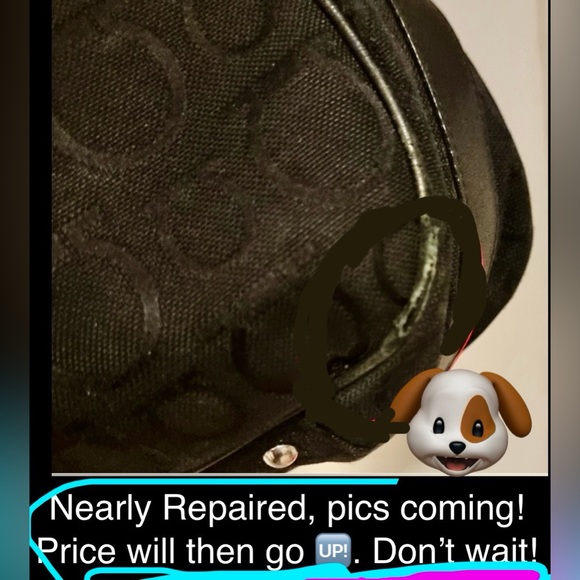 Salvatore Ferragamo Black hobo logo Bag. Canvas with leather trim. Gorgeous - Picture 10 of 11